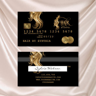 Kreditkarte Gold Hair Stylist gestylt Visitenkarte