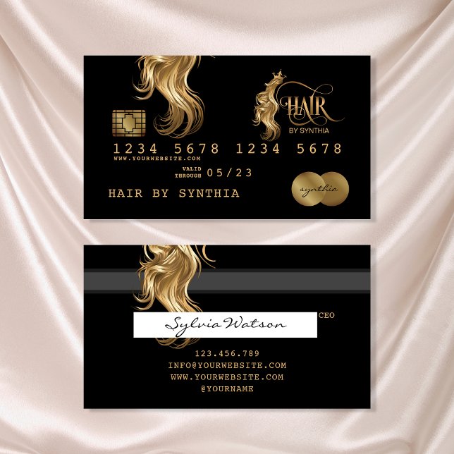 Kreditkarte Gold Hair Stylist gestylt Visitenkarte (Von Creator hochgeladen)