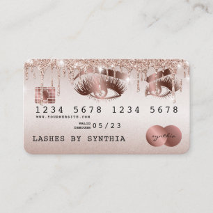Kreditkarte Gold Long Lashes Rose Visitenkarte