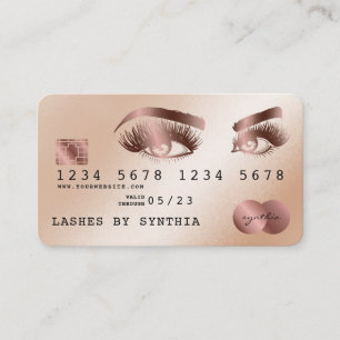 Kreditkarte Gold Long Lashes Rose Visitenkarte
