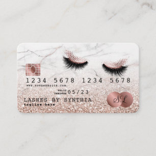 Kreditkarte Gold Long Lashes Rose Visitenkarte