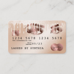 Kreditkarte Gold Long Lashes Rose Visitenkarte