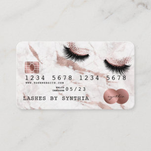 Kreditkarte Gold Long Lashes Rose Visitenkarte