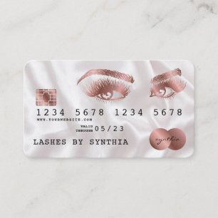 Kreditkarte Gold Long Lashes Rose Visitenkarte