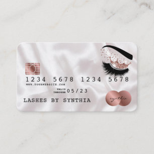 Kreditkarte Gold Long Lashes Rose Visitenkarte