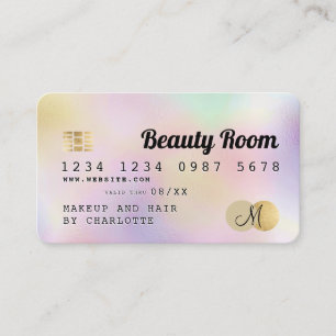 Kreditkarte Gold Perle Chic Girl Beauty Monogramm Visitenkarte
