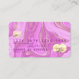 Kreditkarte in Rosa und Gold Visitenkarte