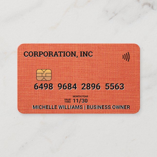 Kreditkarte | Linen Fabric Visitenkarte (Vorderseite)