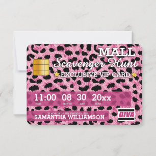 Kreditkarte Mall Scavenger Jagd Party Einladung