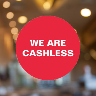 Kreditkarte nur Cashless Business Red Runder Aufkleber