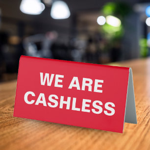 Kreditkarte nur Cashless Business Tischaufsteller