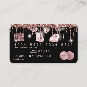 Kreditkarte Rose Gold Diamanten Visitenkarte
