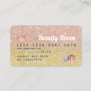 Kreditkarte Rose Gold Glitzer Schönheit Visitenkarte