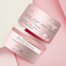Kreditkarte Rose Gold Metallfolie Monogramm