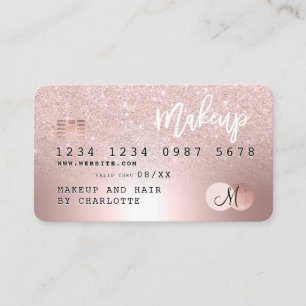 Kreditkarte Rose Gold metallische Glitzer Haare Visitenkarte