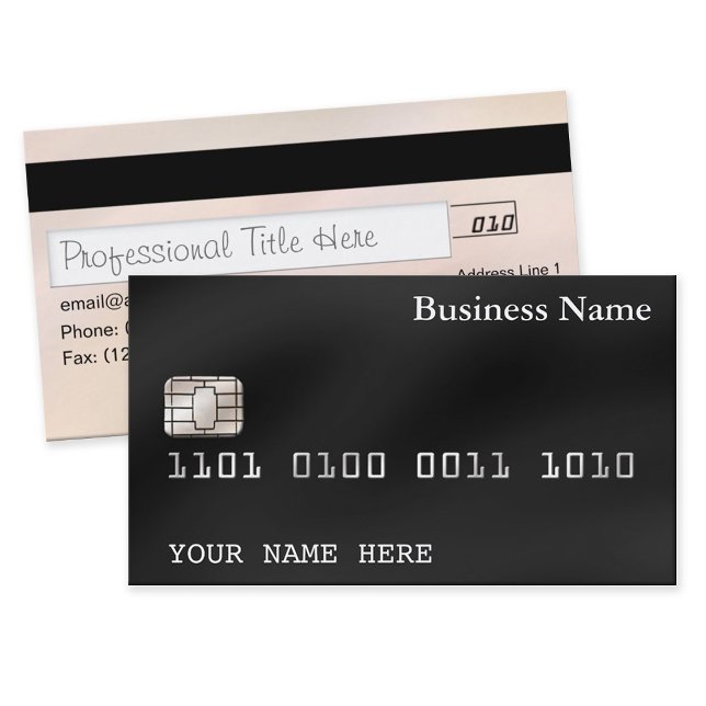 Kreditkarte Stil BUSINESS CARD (zweiseitig) schwar Visitenkarte (Von Creator hochgeladen)