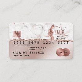 Kreditkarte Stil Rose Gold Haare Stylist Torn Papi Visitenkarte