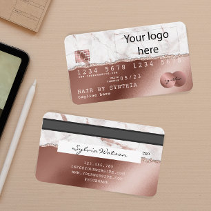 Kreditkarte Stil Rose Gold hinzufügen Ihr Logo Visitenkarte