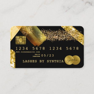 Kreditkarte Stilvoll Gold Foil Brush Visitenkarte