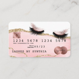 Kreditkarte Stilvoll rot rosa Agate Lashes Visitenkarte