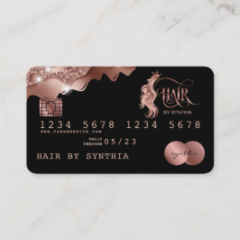 Kreditkarte Stilvoll tropfende Rose Gold Hair Styl Visitenkarte