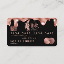 Kreditkarte Stilvoll tropfende Rose Gold Hair Styl
