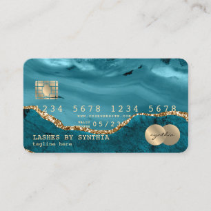 Kreditkarte Styling Aquamarin Agate Add Logo Visitenkarte