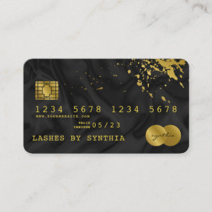 Kreditkarte Styling Black Silk Gold Visitenkarte