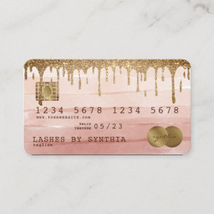 Kreditkarte Styling Dripping Gold stausty Rose Visitenkarte