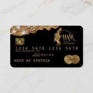 Kreditkarte Styling Gold Hair Stylist Visitenkarte