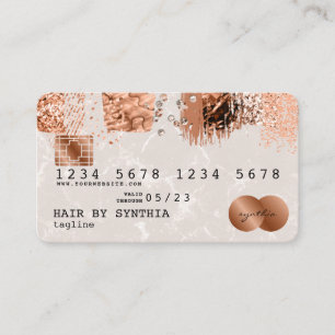 Kreditkarte Styling Rose Gold Copper Brush Visitenkarte