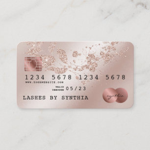 Kreditkarte Styling Rose Gold Glitter Floral Visitenkarte