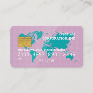 Kreditkarte   Weltkarte   geometrisch Visitenkarte