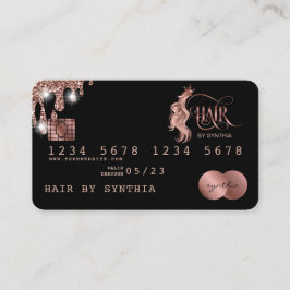 Kreditkartenstyling der Rose Gold Hair Stylist Visitenkarte