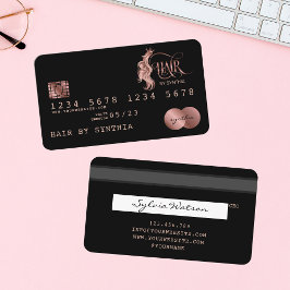 Kreditkartenstyling der Rose Gold Hair Stylist Visitenkarte