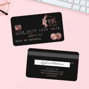Kreditkartenstyling der Rose Gold Hair Stylist Visitenkarte