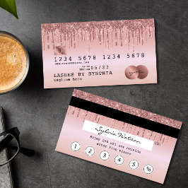 Kreditkartenstyling Dripping Rose Gold Treuekarte Visitenkarte