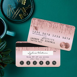 Kreditkartenstyling Dripping Rose Gold Treuekarte Visitenkarte