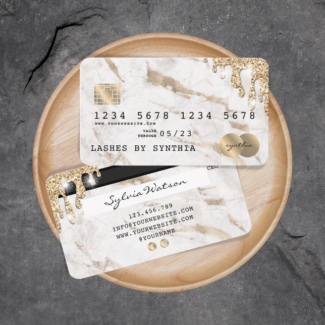 Kreditkartenstyling Gold-Marmor Visitenkarte (Von Creator hochgeladen)