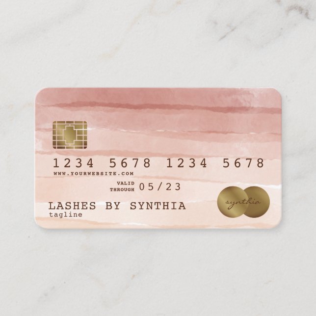 Kreditkartenstyling Gold staubige Rose Visitenkarte (Vorderseite)