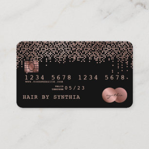 Kreditkartenstyling Rose Gold Confetti Visitenkarte