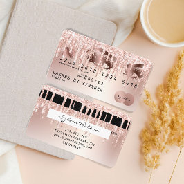 Kreditkartenstyling Rose Gold Long Lashes Visitenkarte