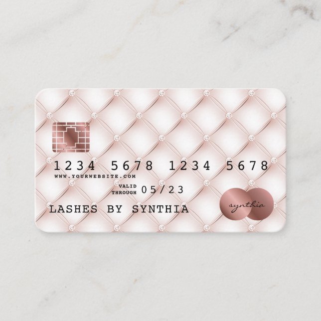Kreditkartenstyling Rose Gold Visitenkarte (Vorderseite)