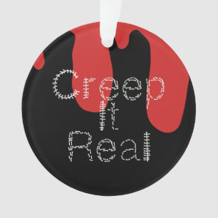 Kreep it Real Hand Drawn Schriftart BlumenHallowee Ornament
