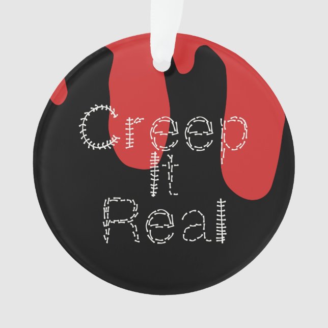 Kreep it Real Hand Drawn Schriftart BlumenHallowee Ornament (Vorderseite)