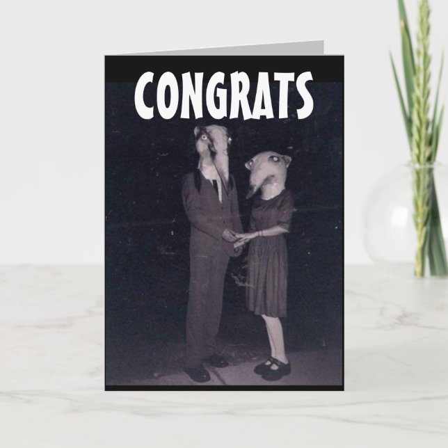 KREEPY FUNNY WEDING GLÜCKWUNSCHS GREETING CARD KARTE (Vorderseite)
