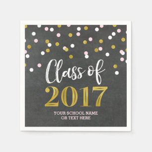 Kreide-Goldrosaconfetti-Klasse von Abschluss 2017 Serviette