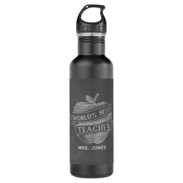 Kreide-inspirierter Apple-Lehrer Trinkflasche (Vorderseite)