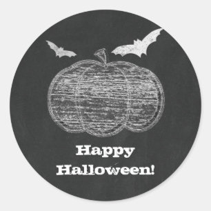 Kreide-Kürbis-Schultafel Halloween Party Favor Runder Aufkleber