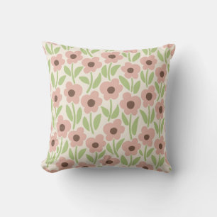 Kreideblumengarten Retro-Pastell-Inspiriert Kissen